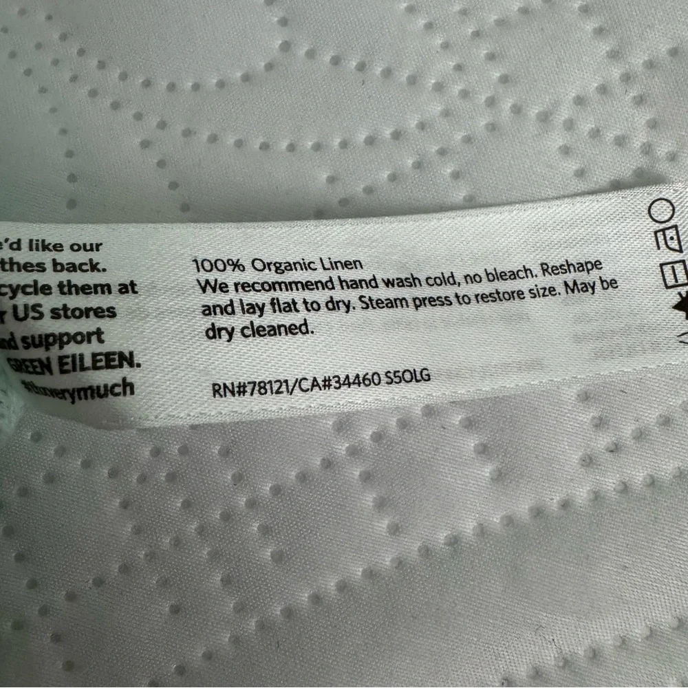 Eileen Fisher Aurora Green Organic Linen Knit Crop Sweater Top Size Petite Small - Picture 11 of 11